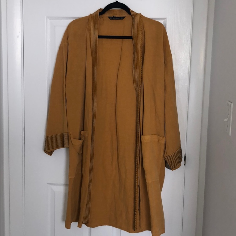 Zara Long cardigan Linen blend